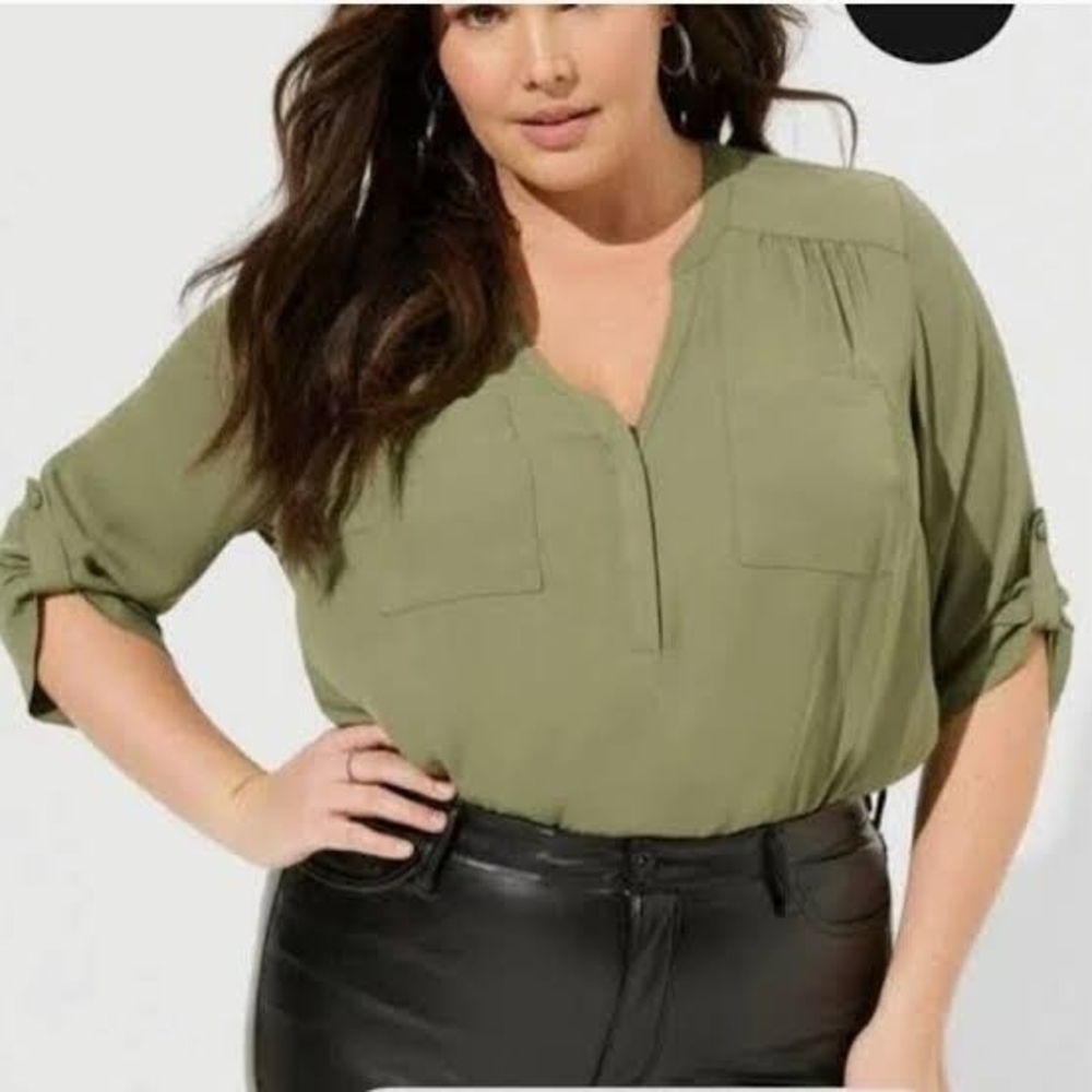 Olive Green Women's Blouse